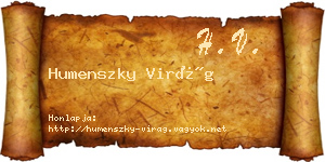 Humenszky Virág névjegykártya