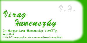 virag humenszky business card